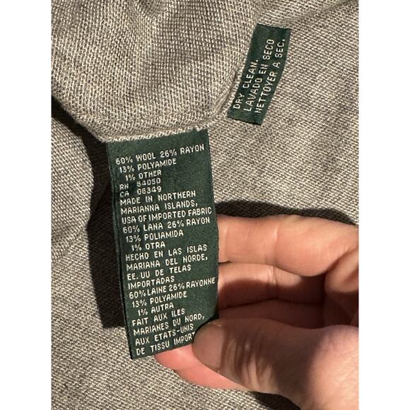 Ralph Lauren Polo Wool Snap Button Utility Shirt Jacket Men’s Large Gray Shacket - Picture 6 of 8